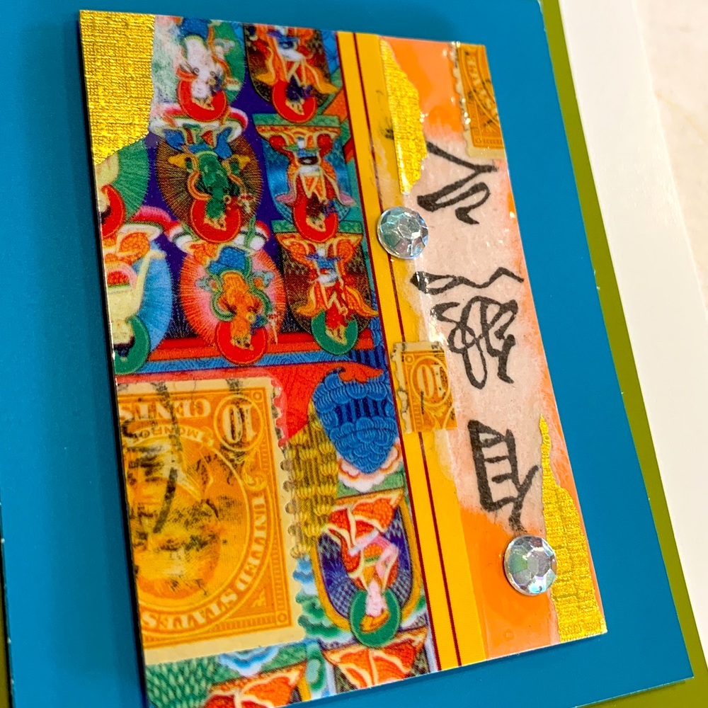 🛍️ ✨5 for $15✨🛍️ OOAK Original Asian Collage Art / Blank Card + Envelope